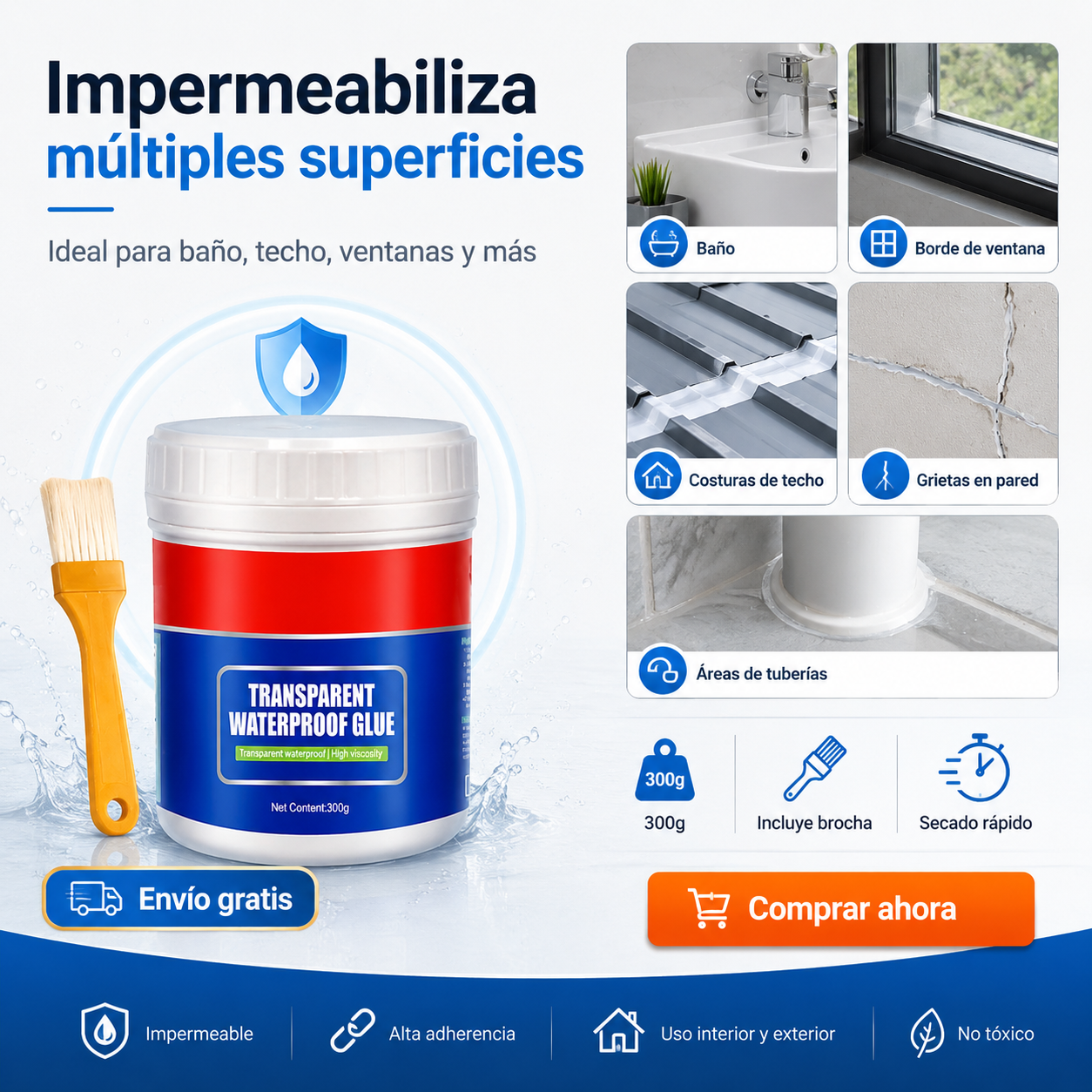 X-Gel Sellador Impermeable 300g | Evita Filtraciones y Goteras