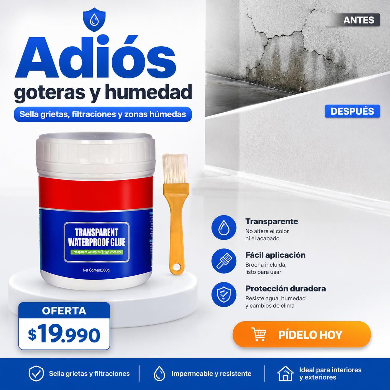 X-Gel Sellador Impermeable 300g | Evita Filtraciones y Goteras